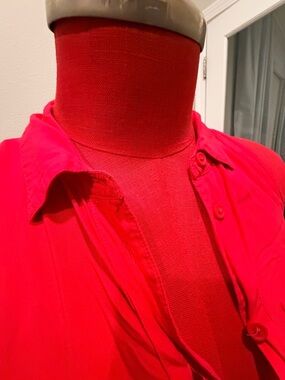 Banana Republic Red Button-Up Shirt sleeveless